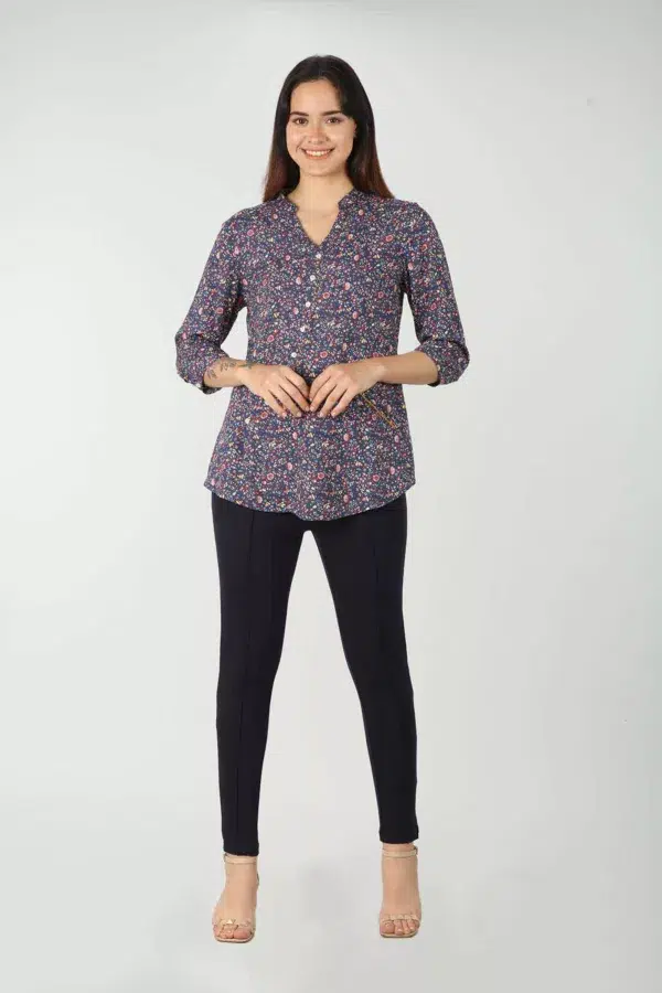 Printed Blue Top For Women