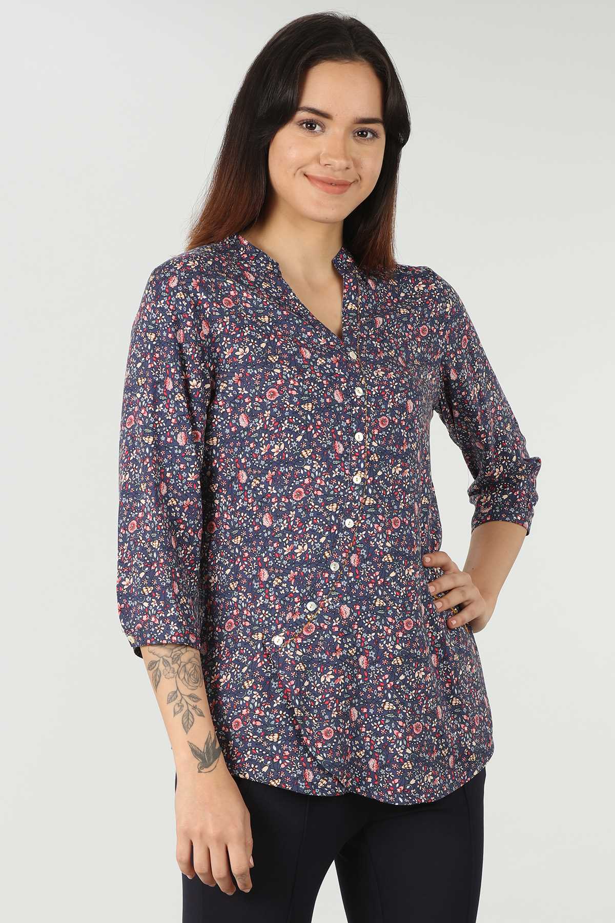 Printed Blue Top For Women