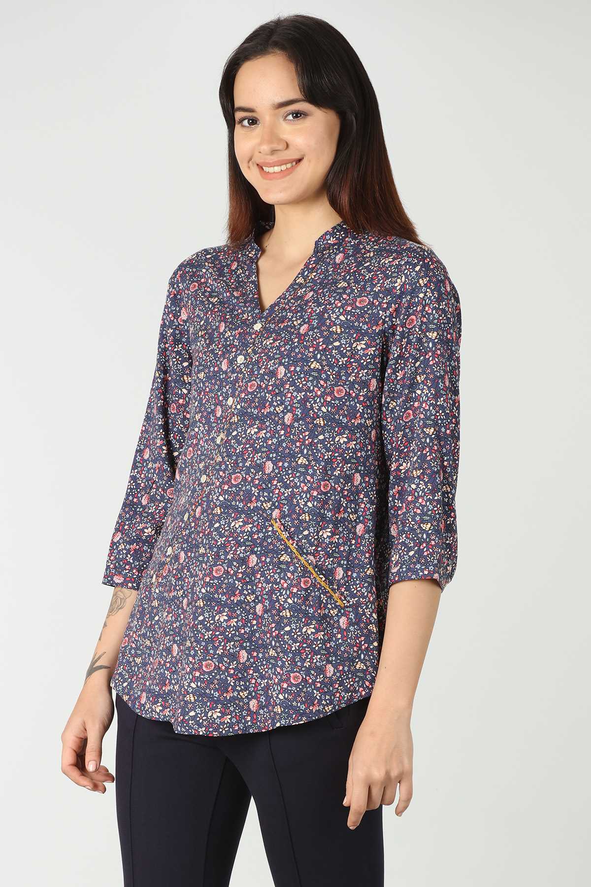 Printed Blue Top For Women