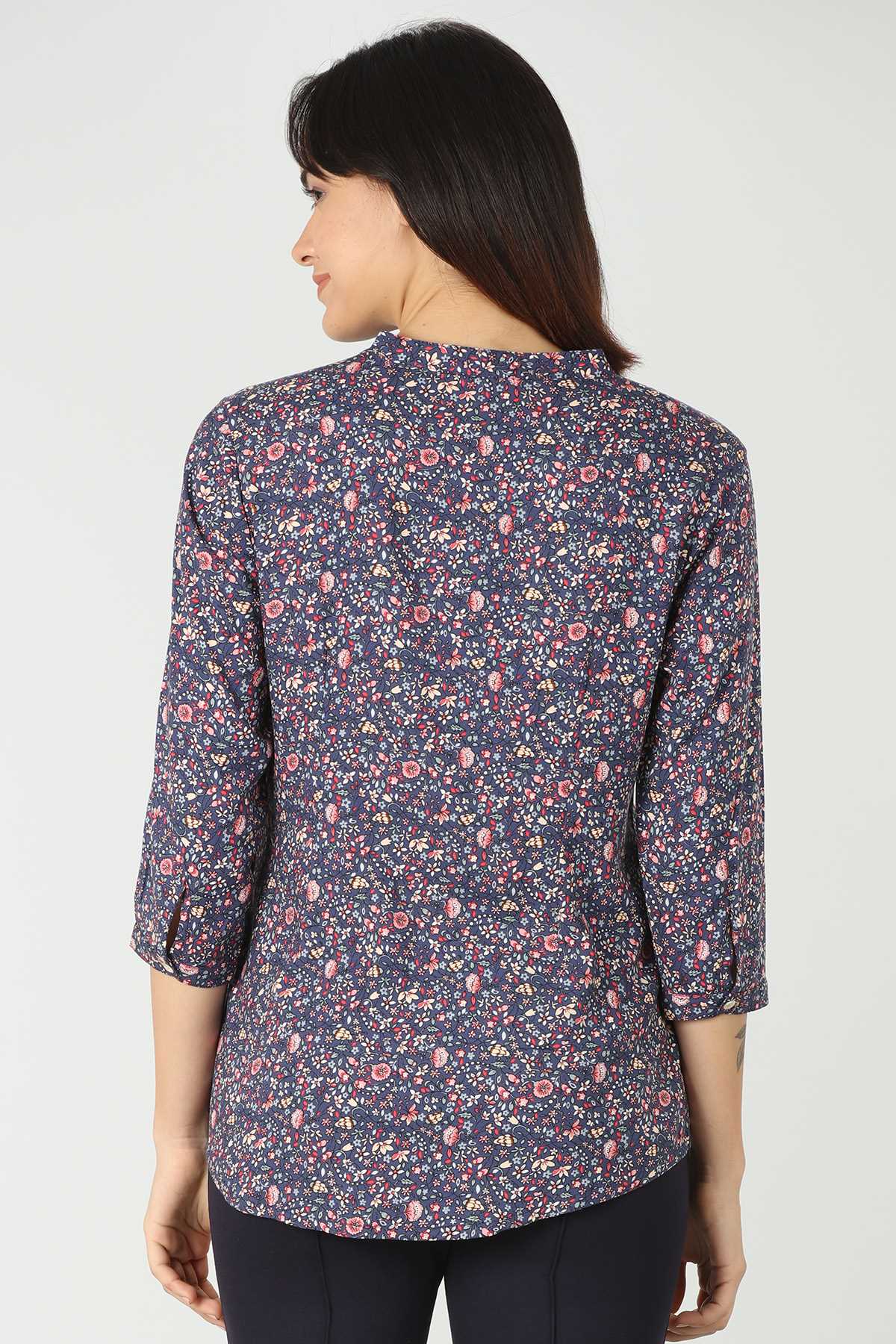 Printed Blue Top For Women