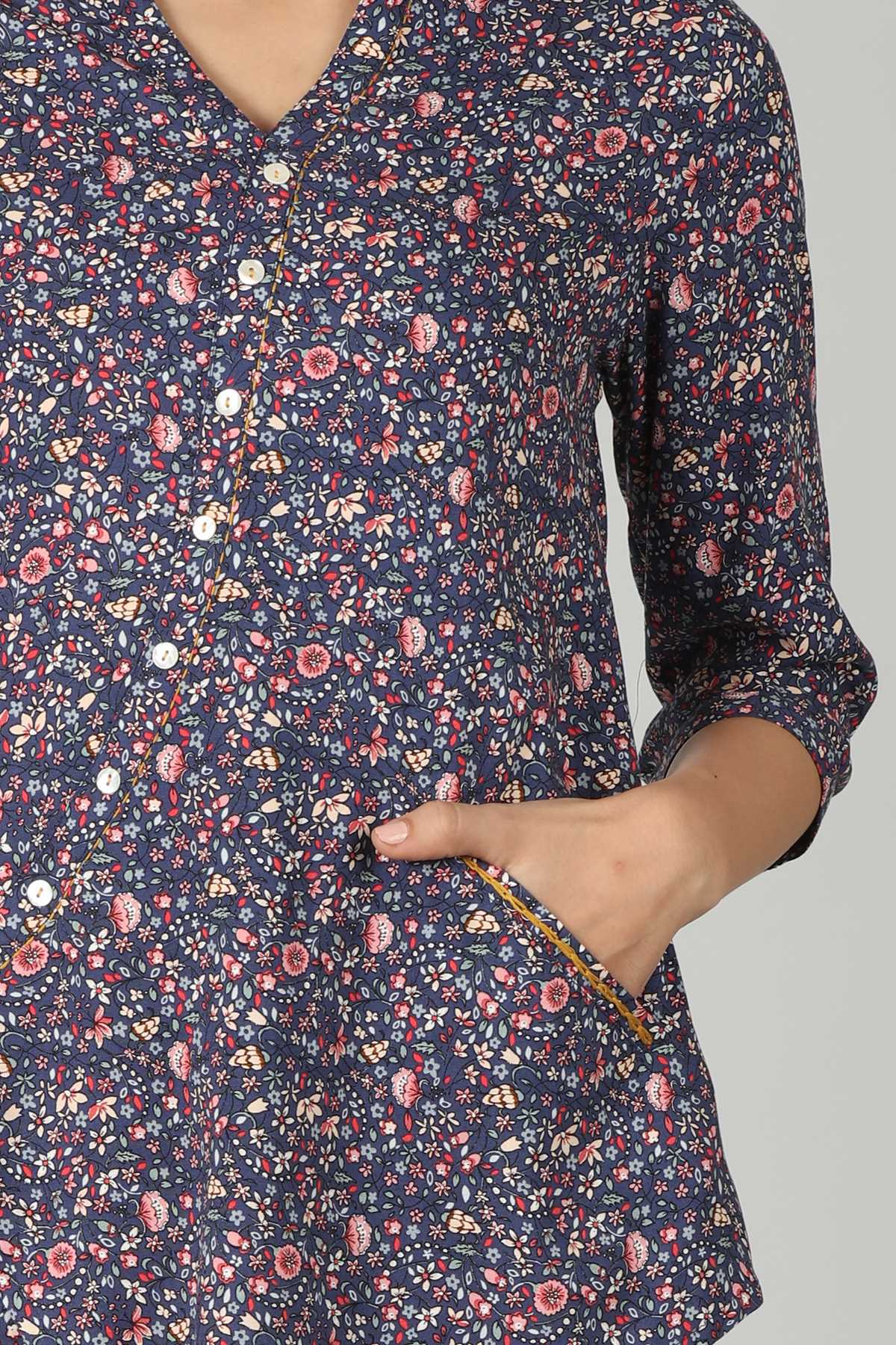 Printed Blue Top For Women