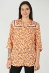 Printed Orange Tops For Women