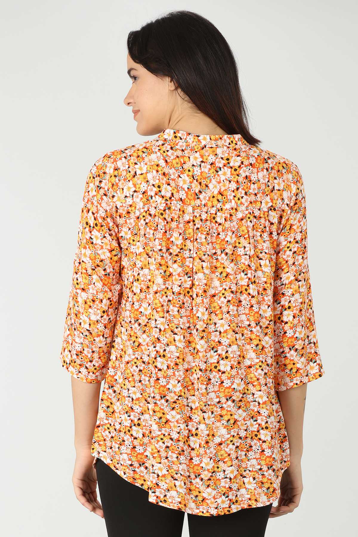 Printed Orange Tops For Women