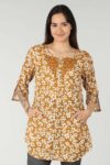 Printed Mustard Colour Top For Women