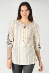 Striped Cream Top Women