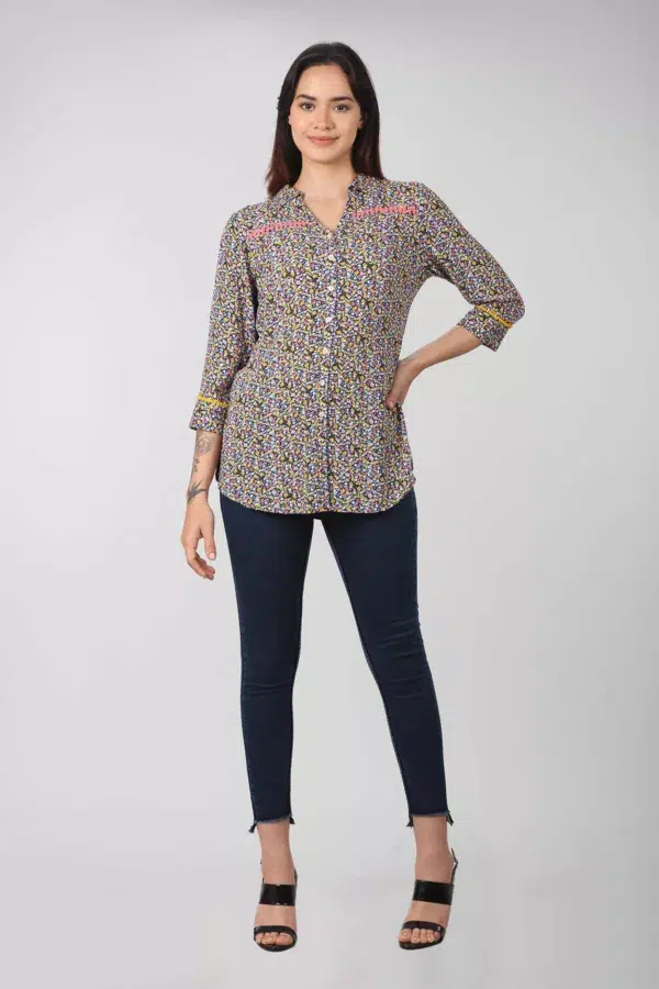 Multicolour Printed Women Top Trendy