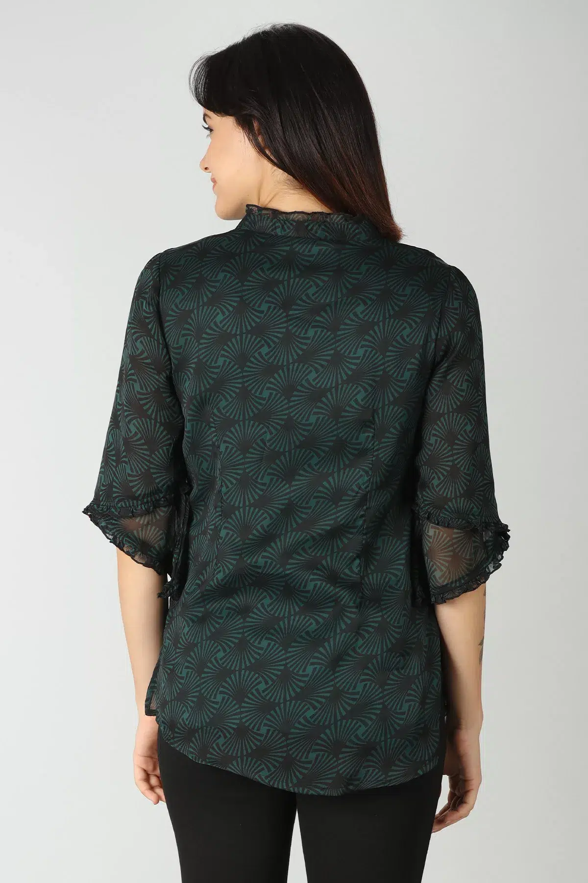 Printed Green Top For Ladies
