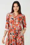 Printed Orange Dress Women