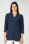 Plain Navy Blue Shirt For Women