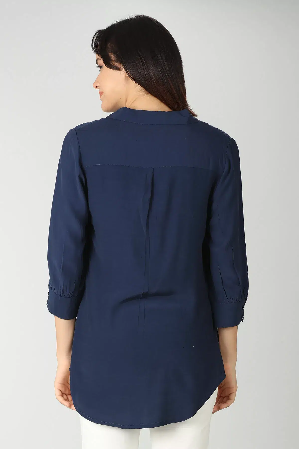 Plain Navy Blue Shirt For Women