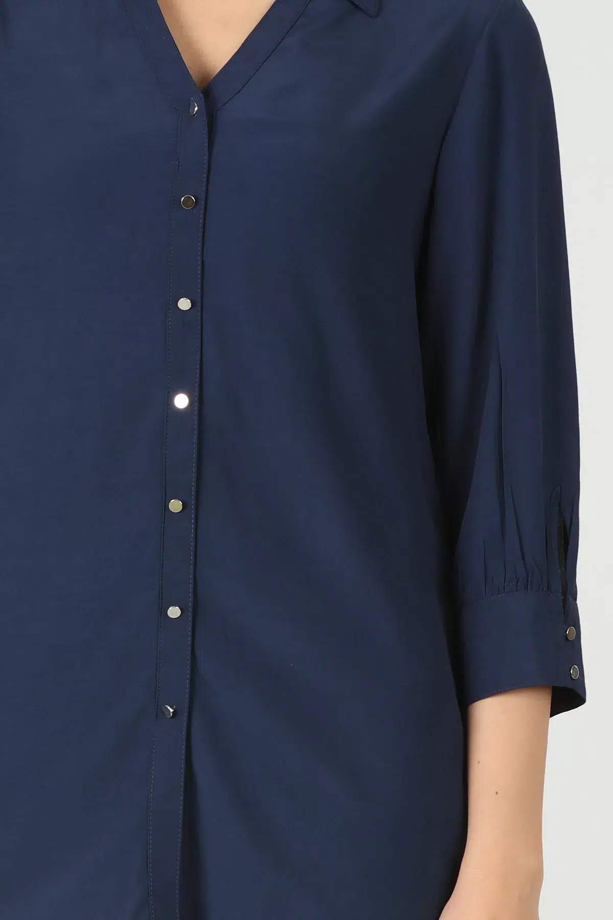 Plain Navy Blue Shirt For Women
