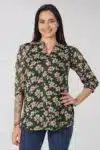 Printed Dark Green Top Women