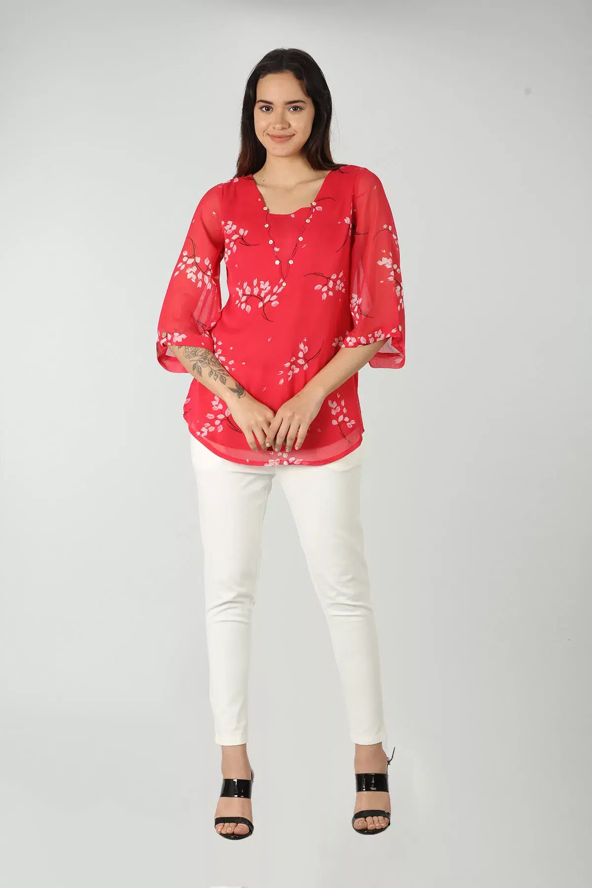 Printed Pink Top For Women