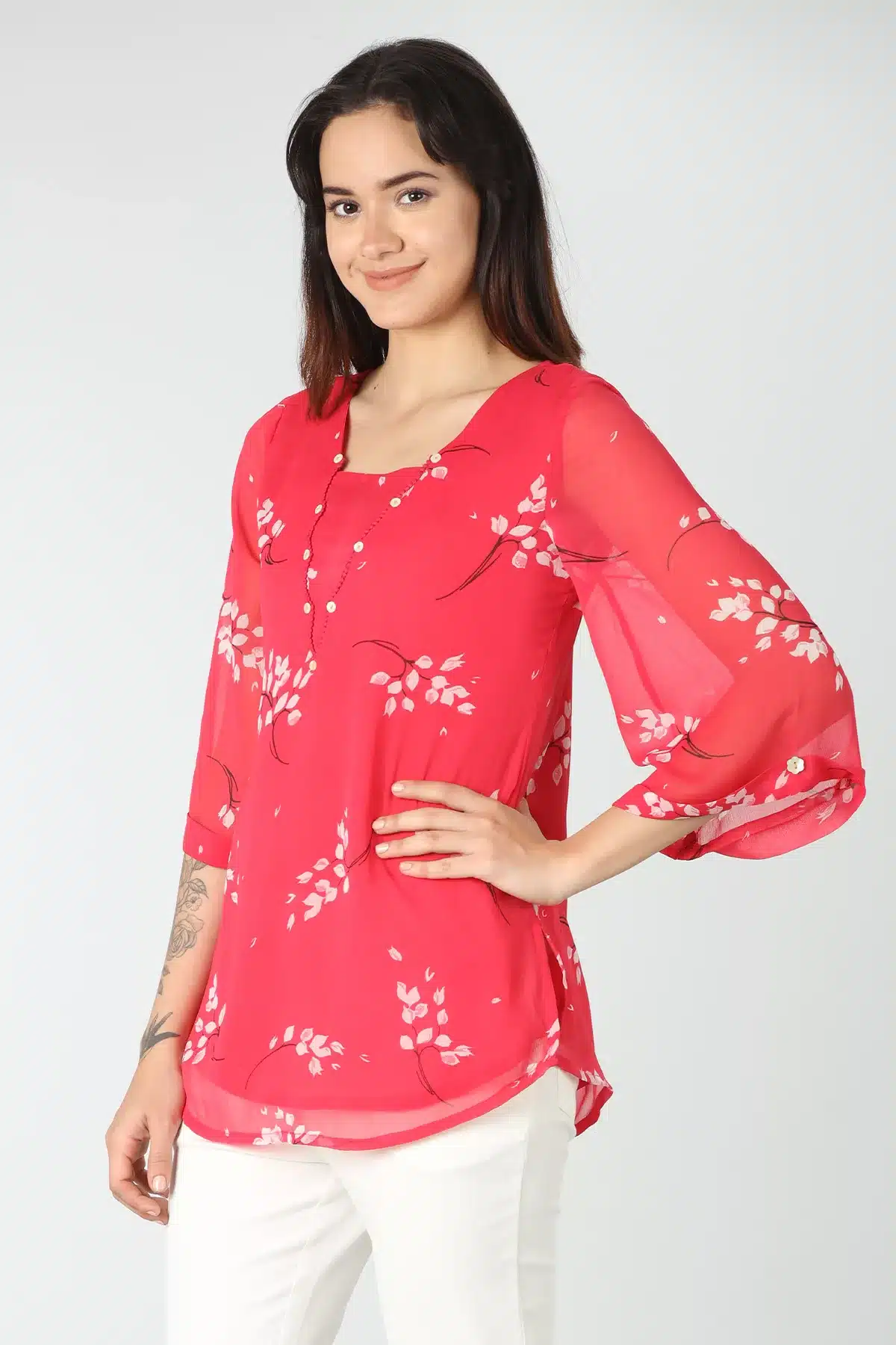 Printed Pink Top For Women
