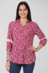 Pink Printed Shirt For Women