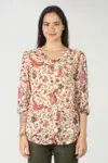 Paisley Print Light Beige Tops Women