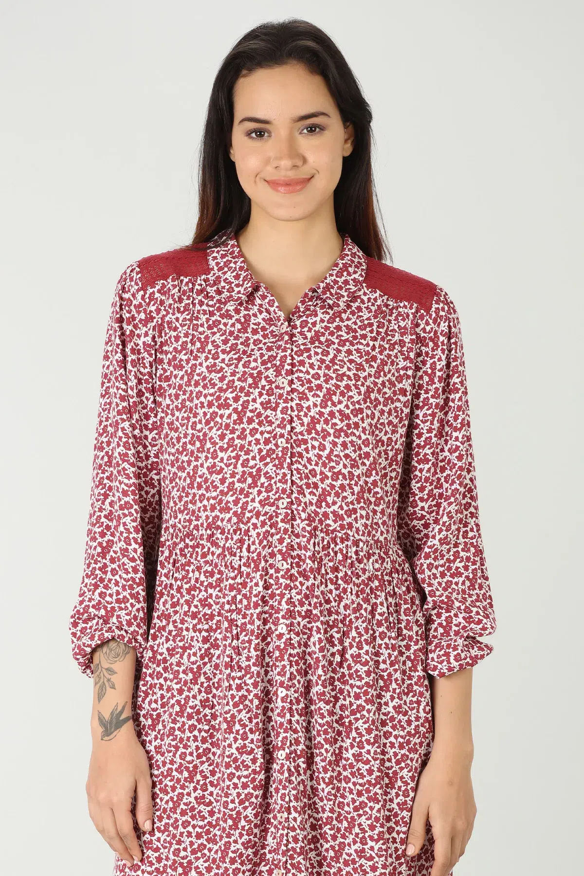 Red Printed Dress For Women