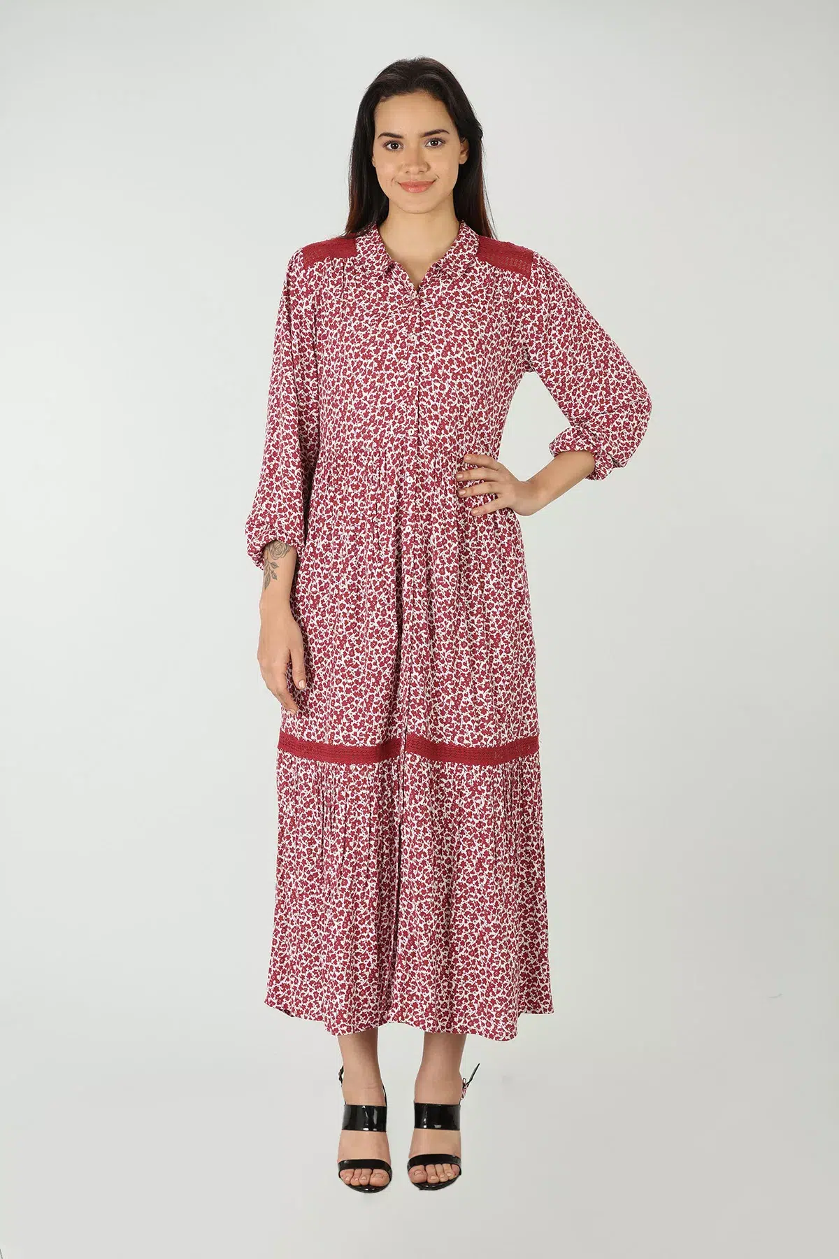 Red Printed Dress For Women