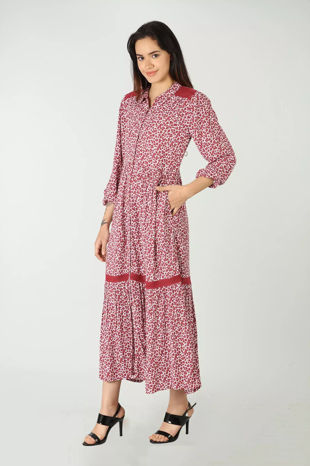 Red Printed Dress For Women