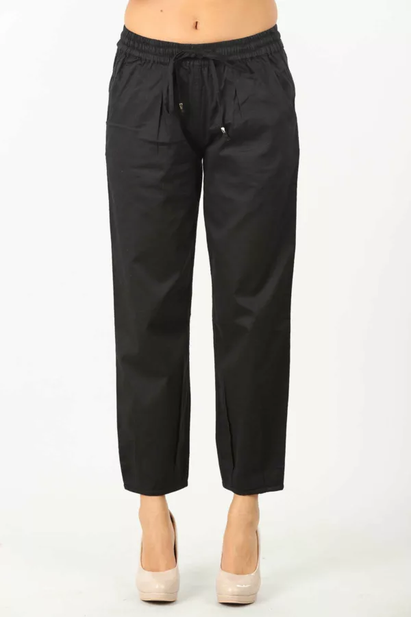 Solid Black Pant For Women