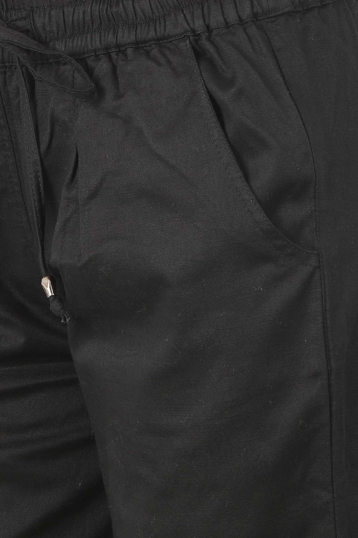 Solid Black Pant For Women