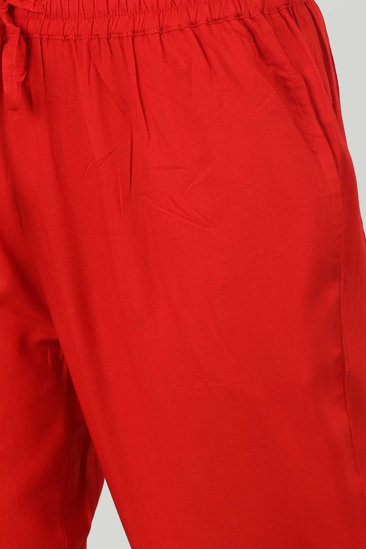 Red Palazzo Pants For Women