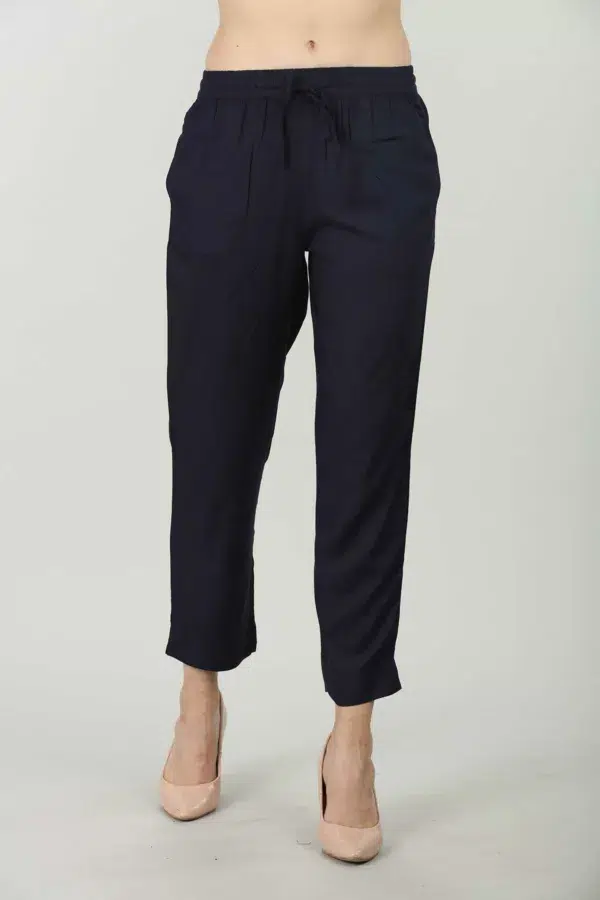 Dark Blue Palazzo Pants For Women