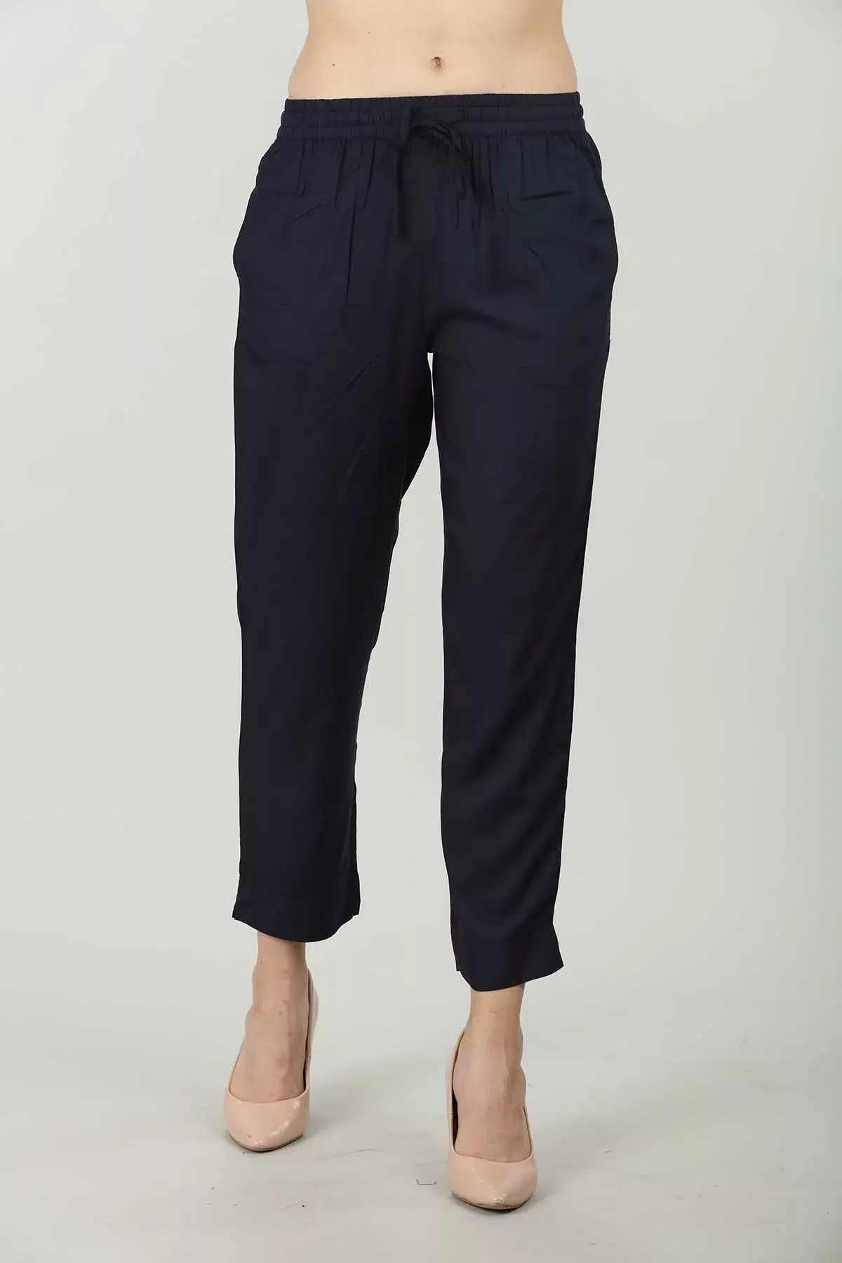Dark Blue Palazzo Pants For Women