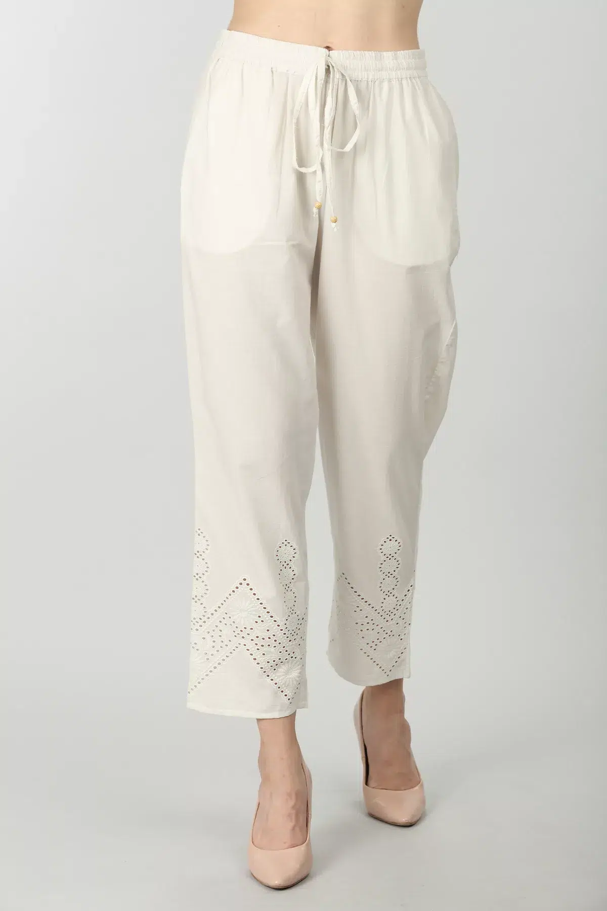 Off White Palazzo Pants For Women