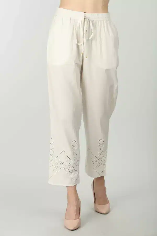 Off White Palazzo Pants For Women