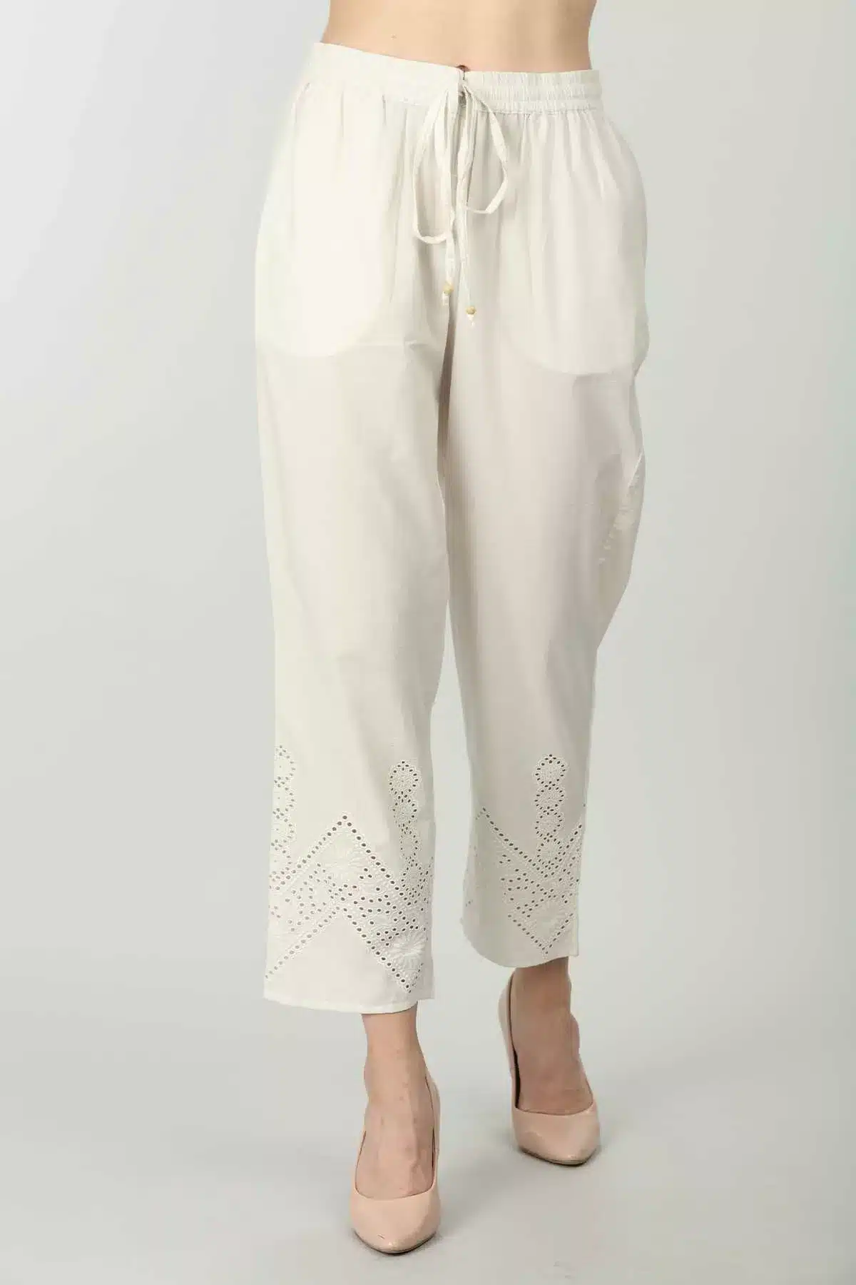 Off White Palazzo Pants For Women
