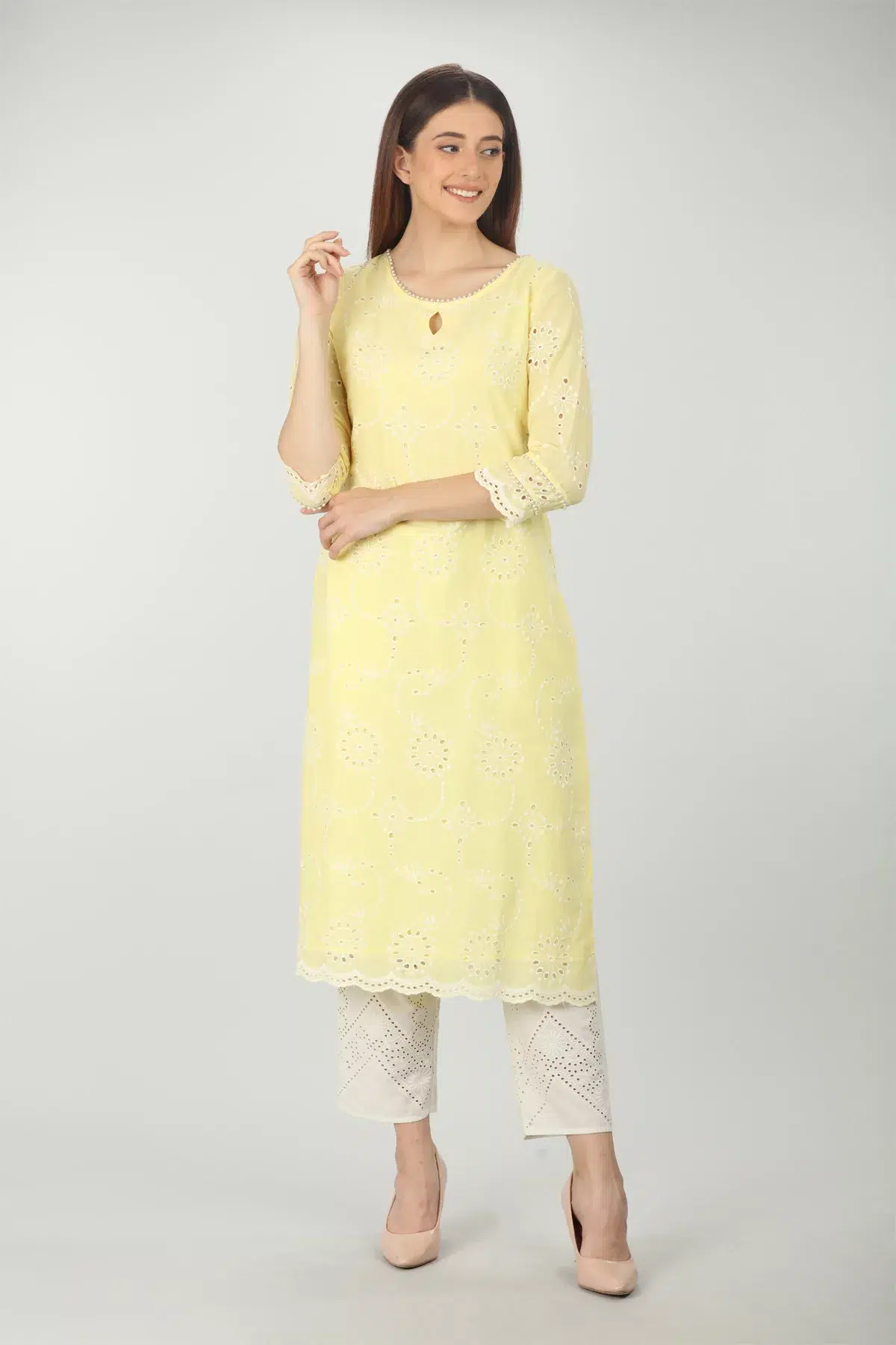 Off White Palazzo Pants For Women