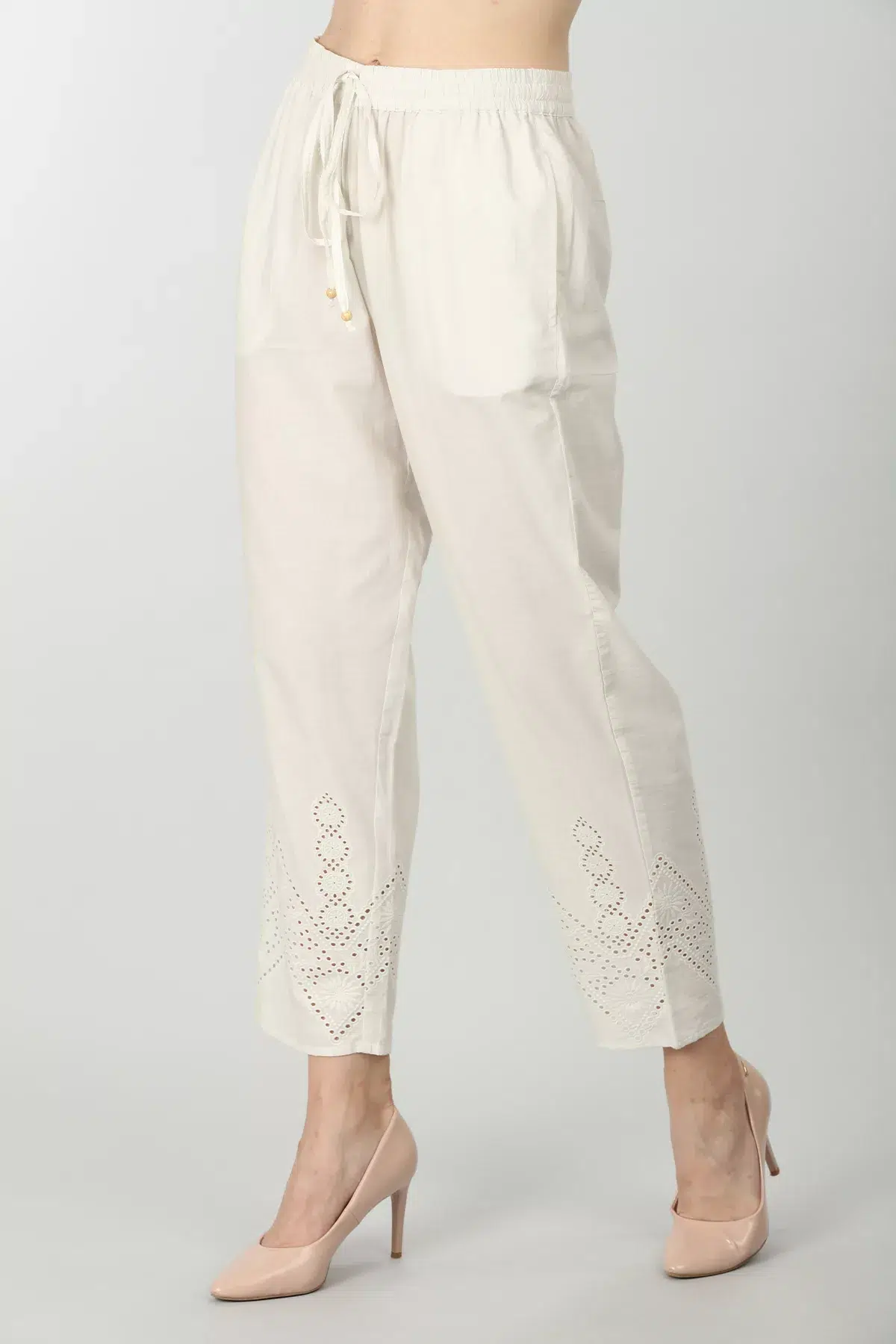 Off White Palazzo Pants For Women