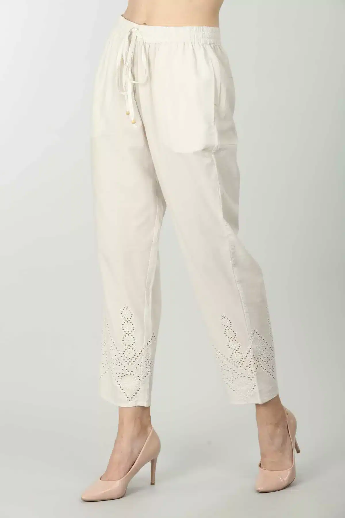 Off White Palazzo Pants For Women