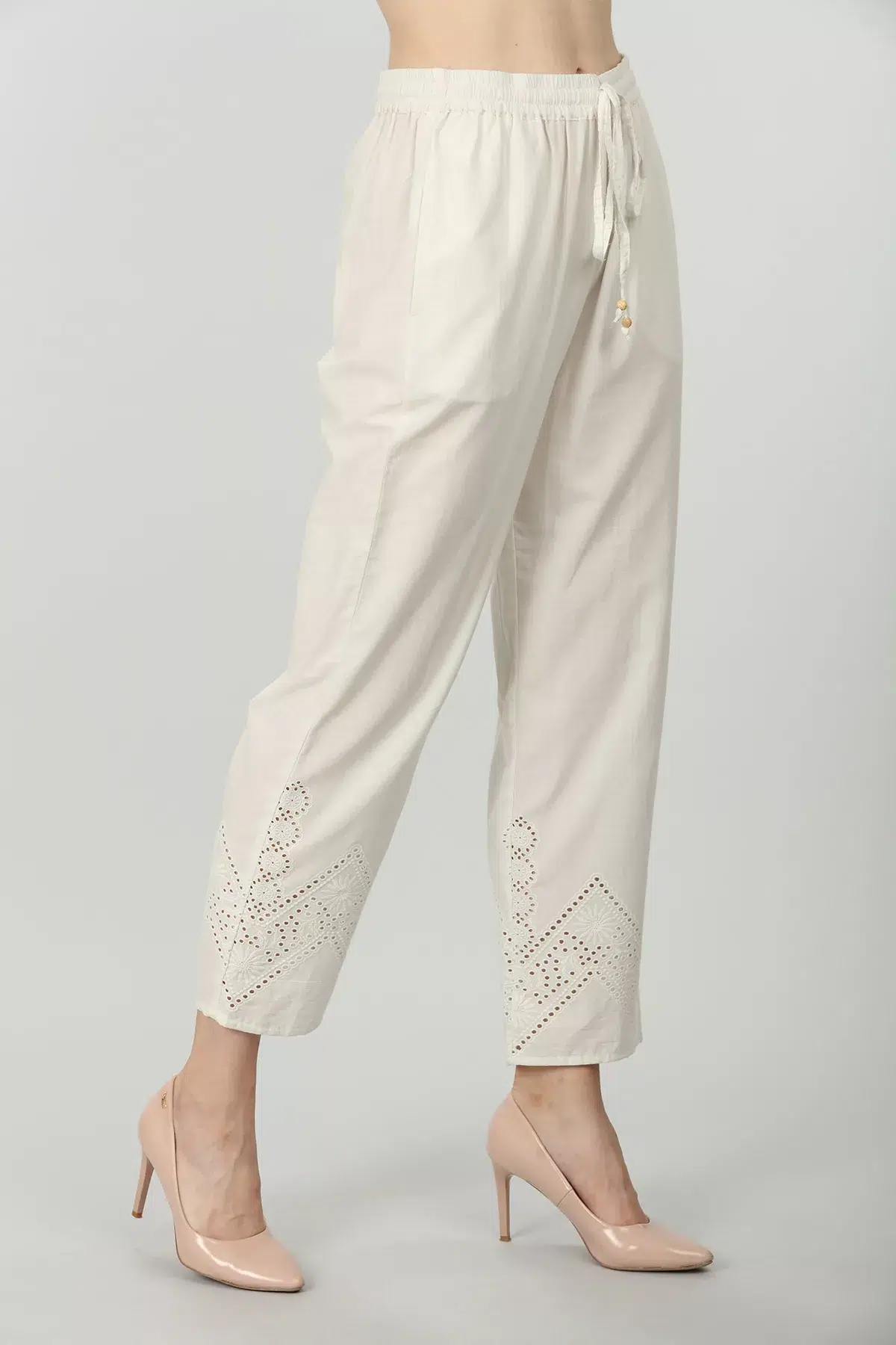 Off White Palazzo Pants For Women