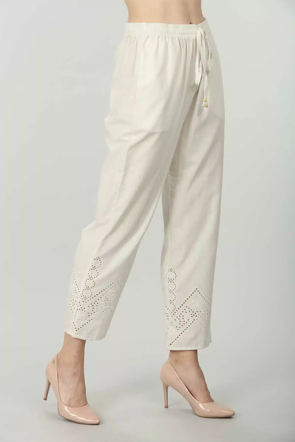 Off White Palazzo Pants For Women