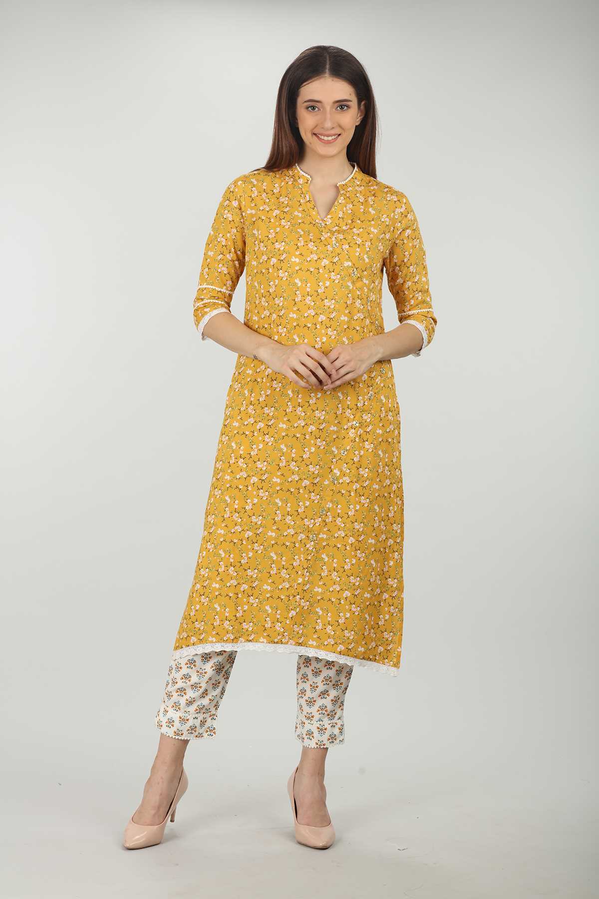 Printed Cream Palazzo Pants For Women