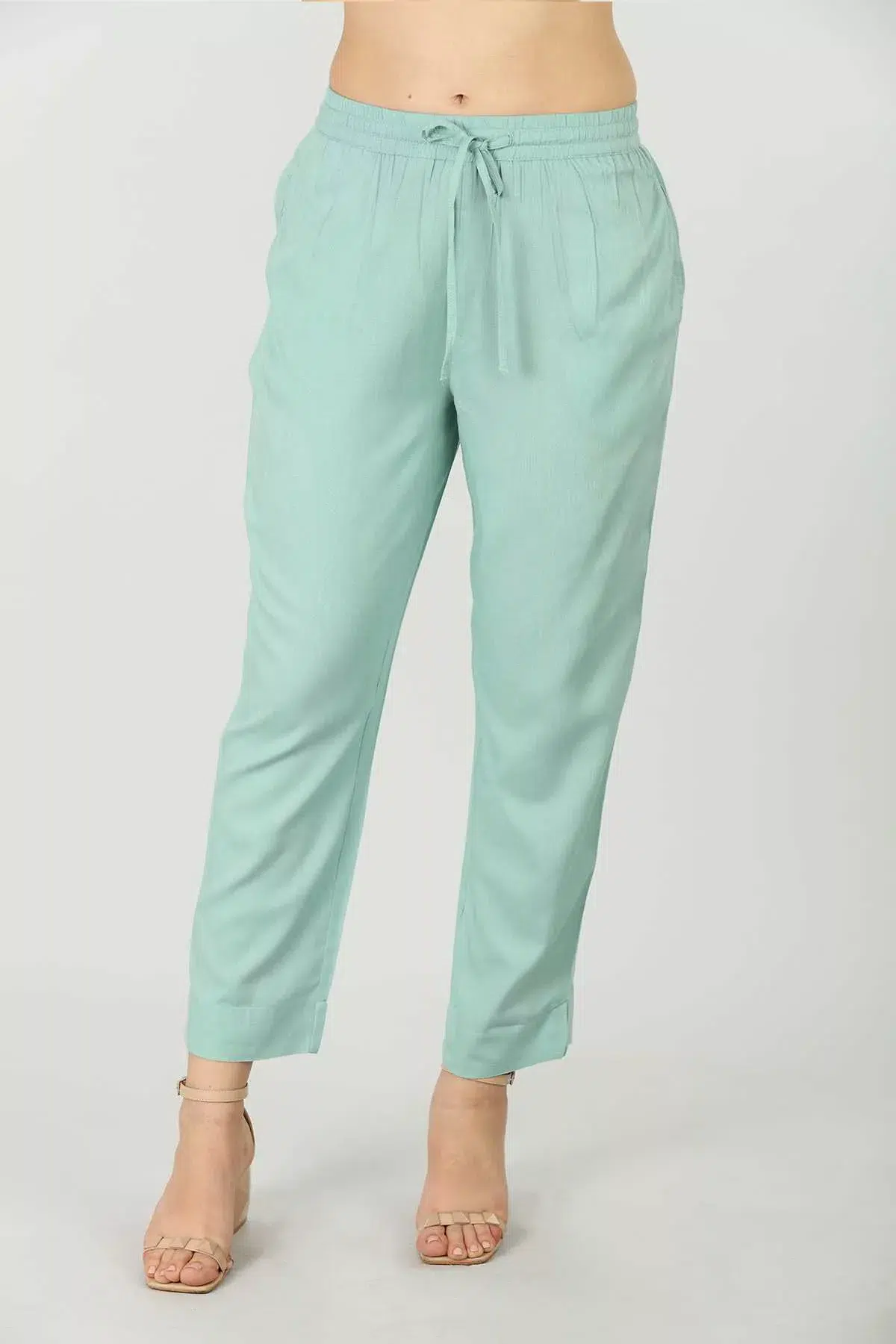 Seafoam Blue Palazzo Pants For Women