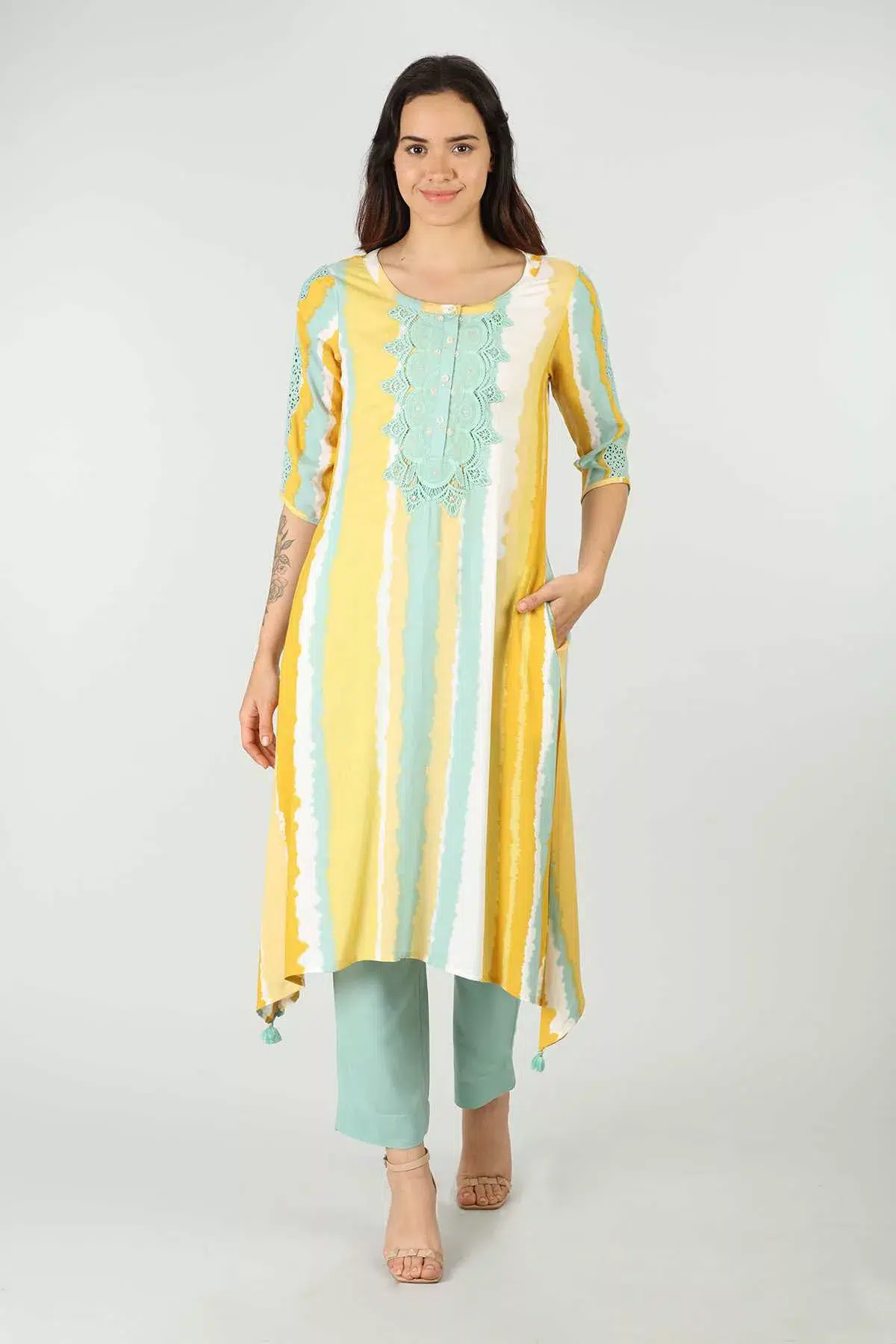 Seafoam Blue Palazzo Pants For Women