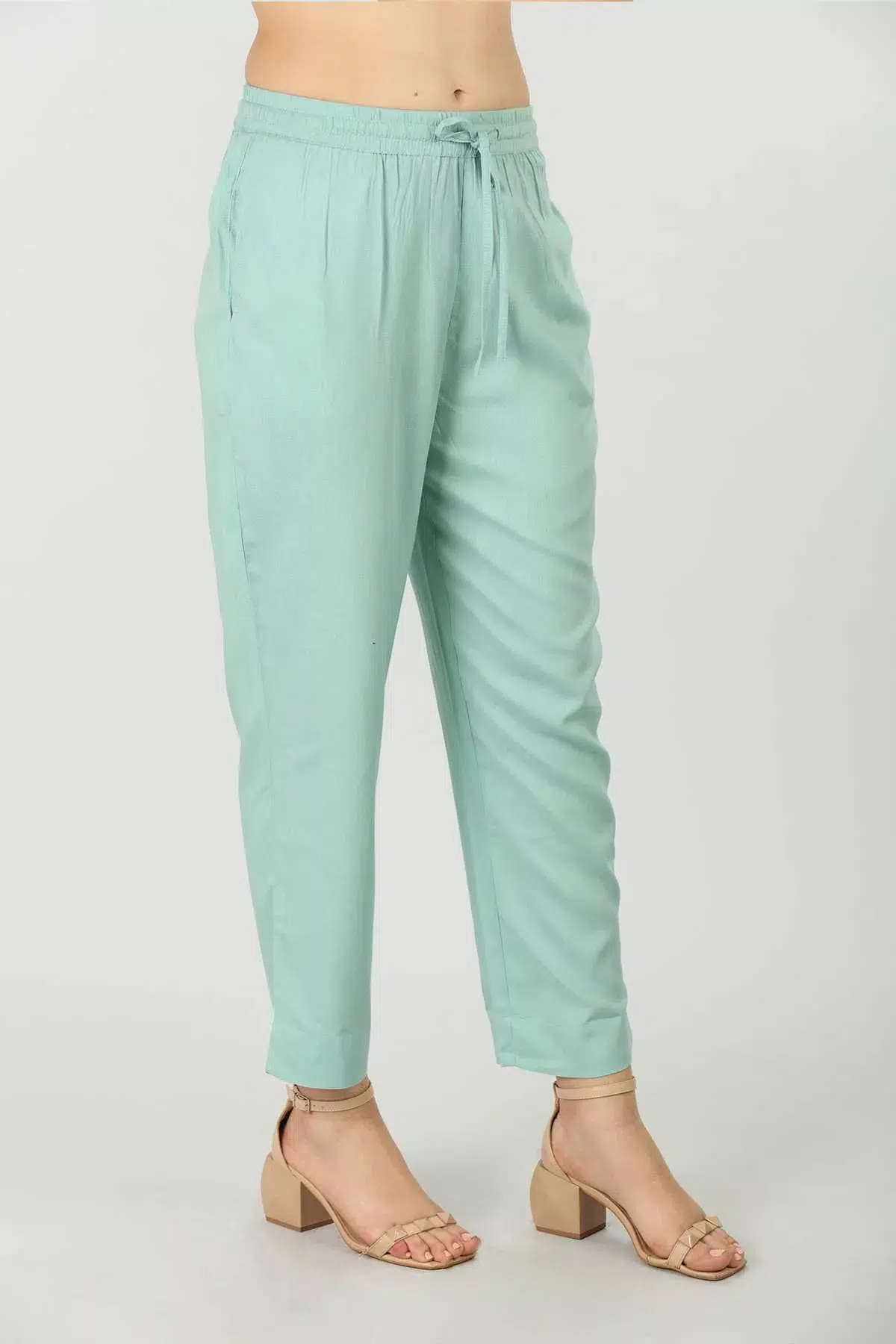 Seafoam Blue Palazzo Pants For Women