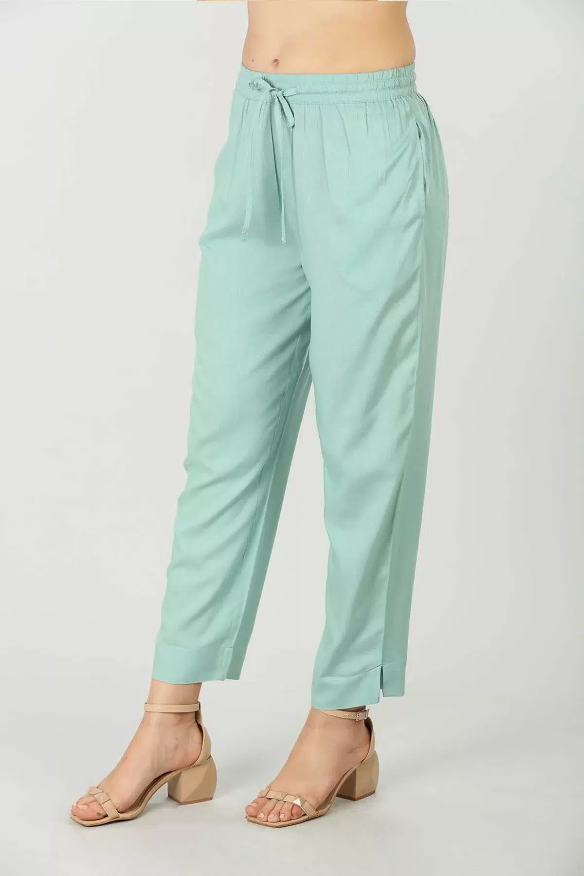 Seafoam Blue Palazzo Pants For Women