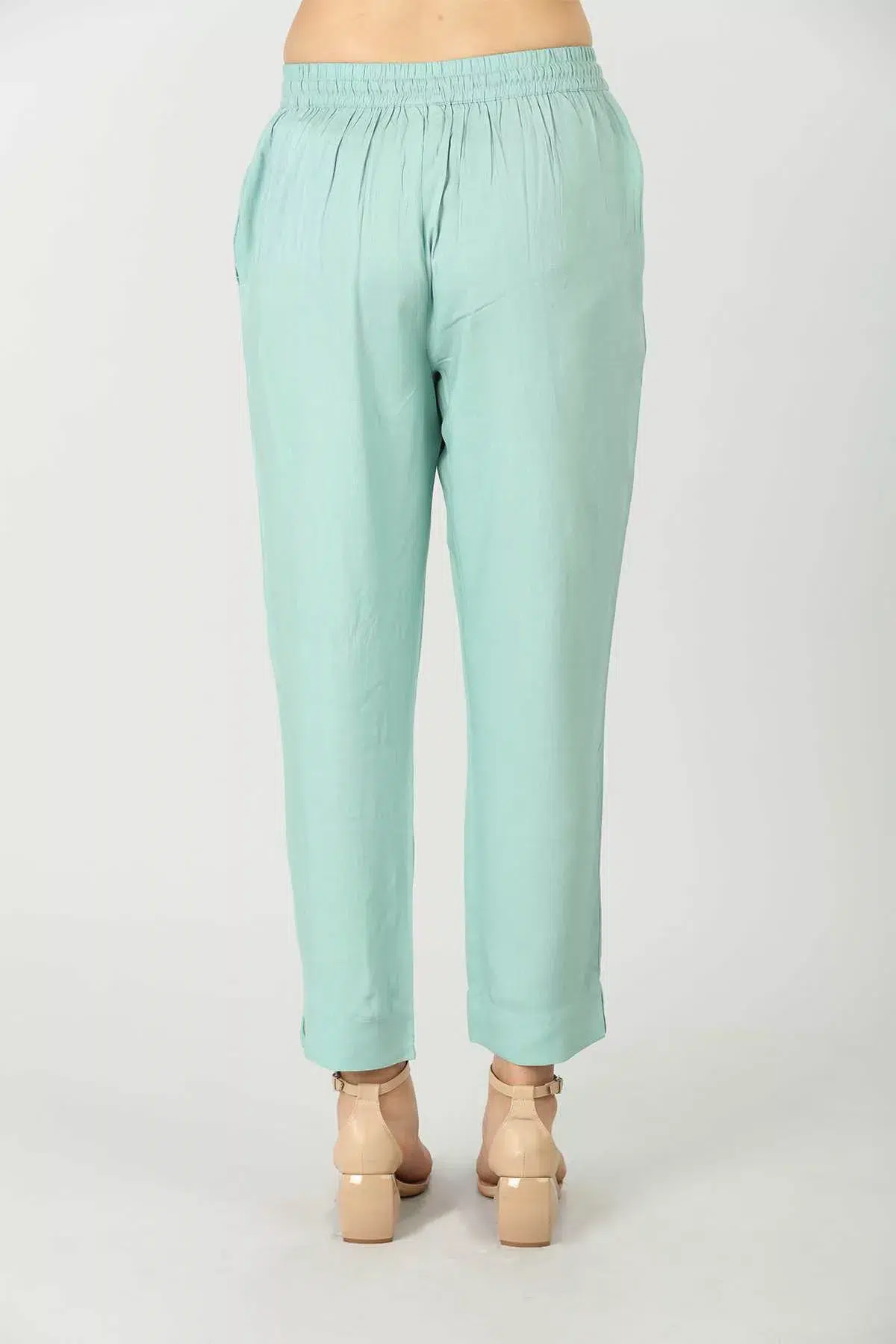 Seafoam Blue Palazzo Pants For Women