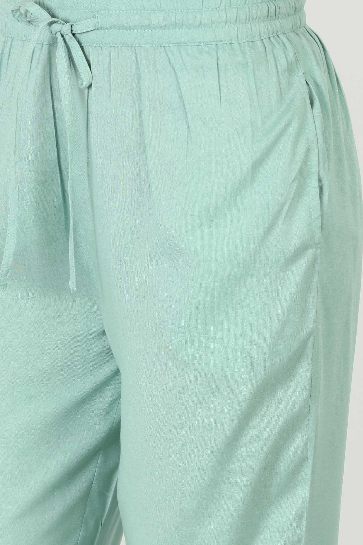 Seafoam Blue Palazzo Pants For Women