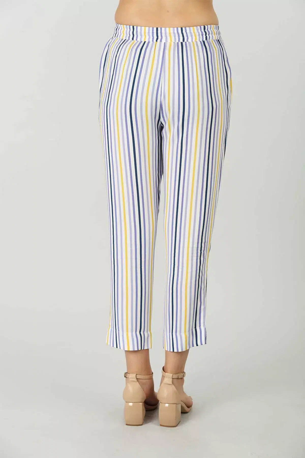 Striped Blue Palazzo Pants For Women