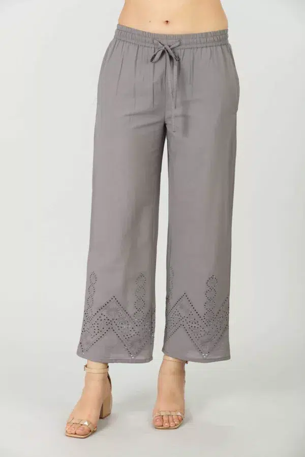 Grey Palazzo Pants For Women