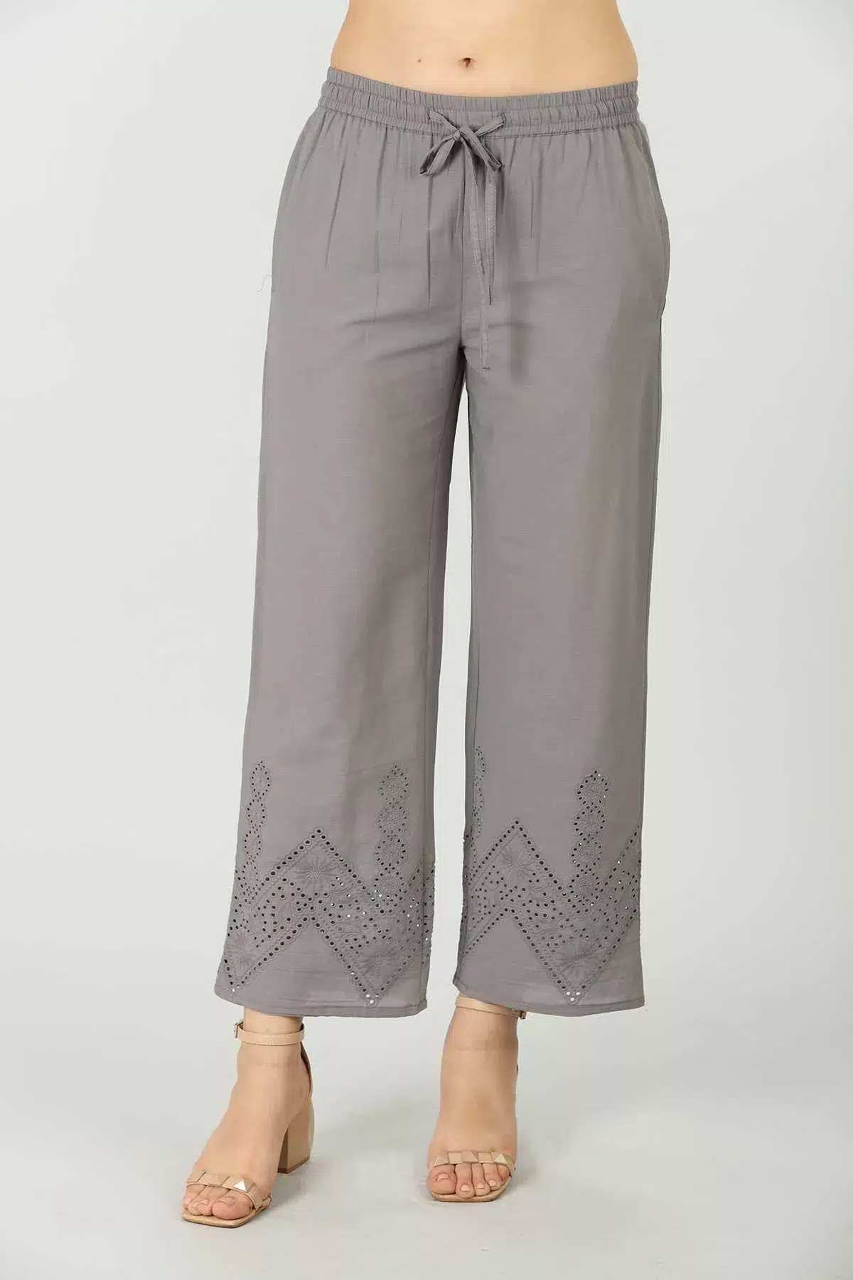 Grey Palazzo Pants For Women