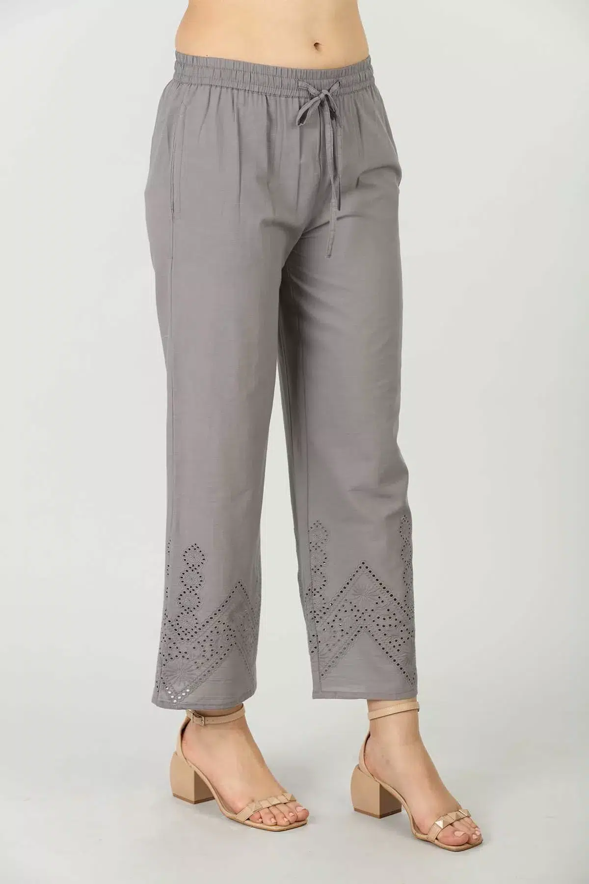 Grey Palazzo Pants For Women