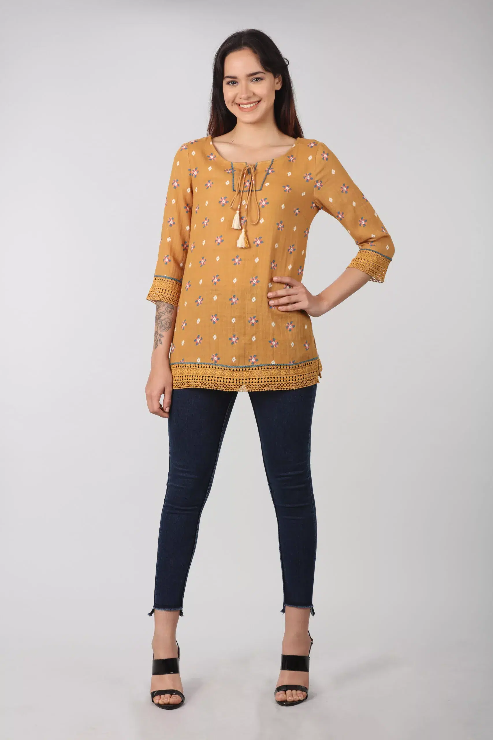 Blue solid Denim Slim Fit (Elastic waist) - Image 2