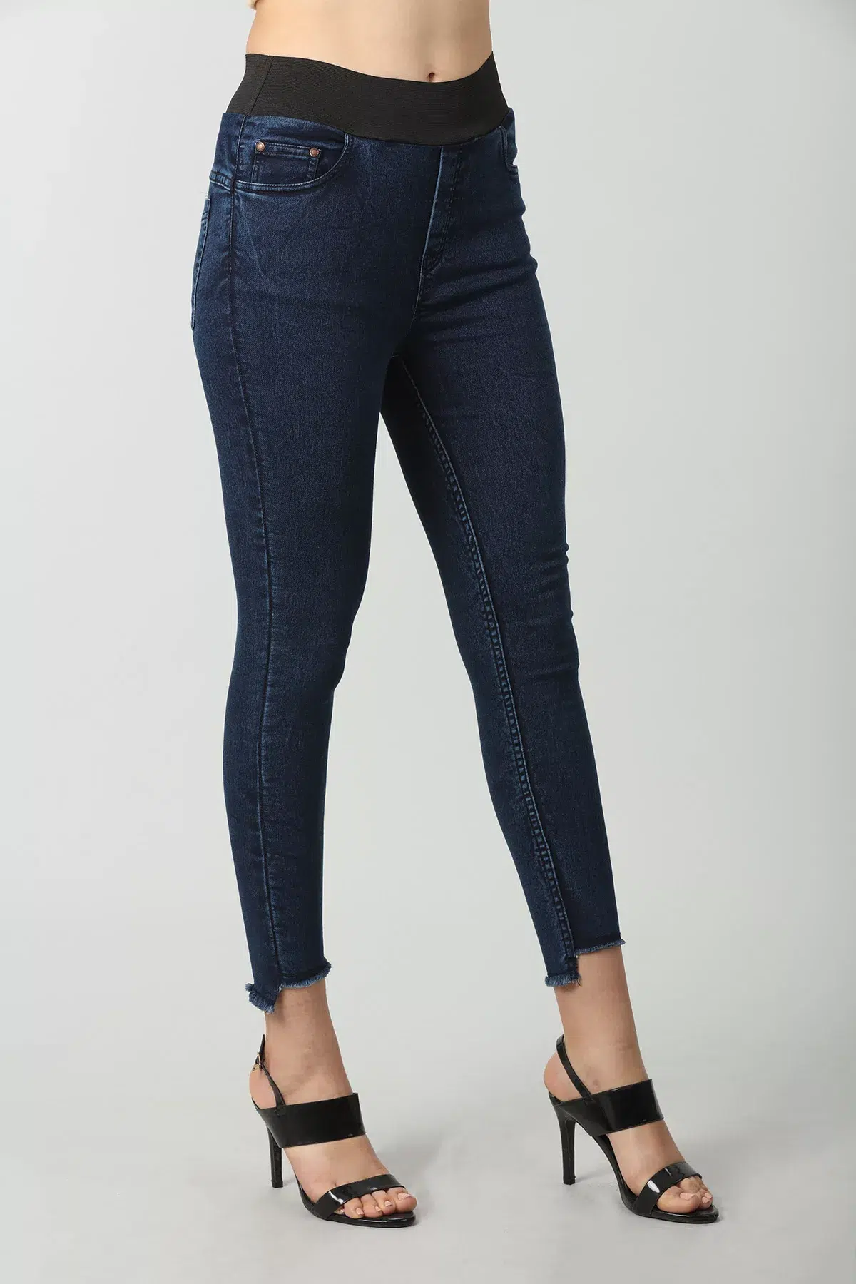 Blue solid Denim Slim Fit (Elastic waist) - Image 3