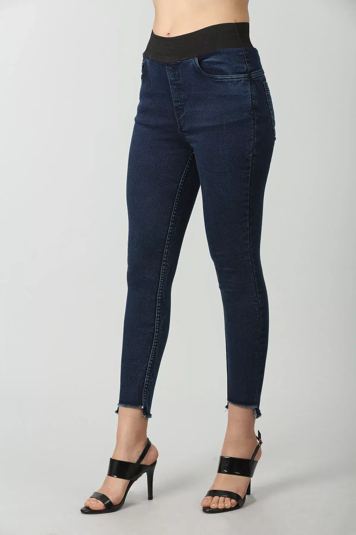 Blue solid Denim Slim Fit (Elastic waist) - Image 4